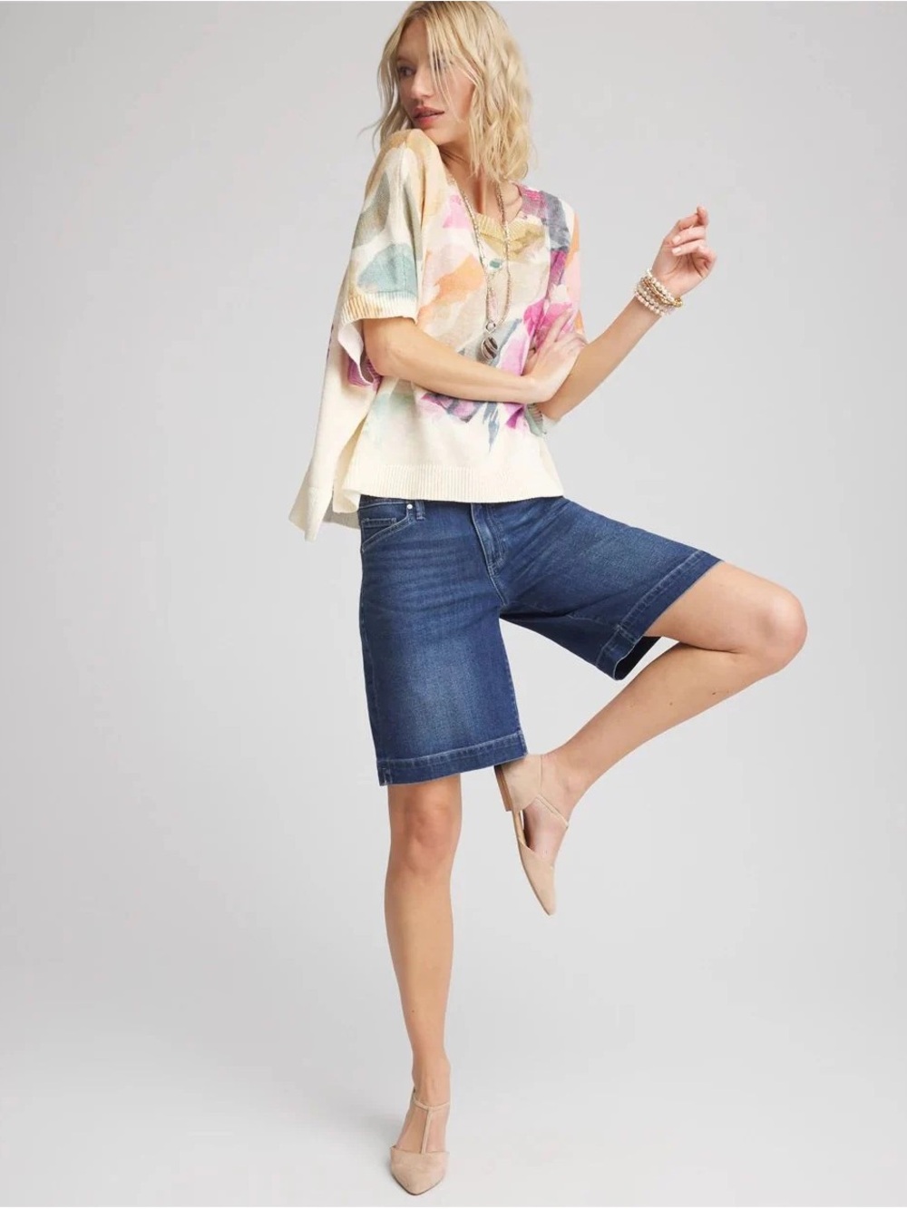 Chico’s Denim Trouser Shorts